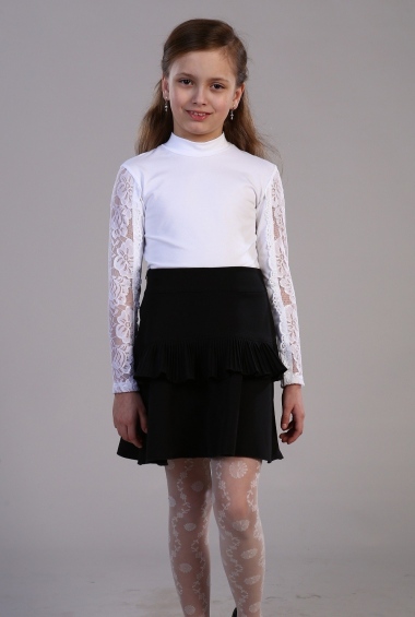 Принцесса школы блузка детская дл. рукав - белый