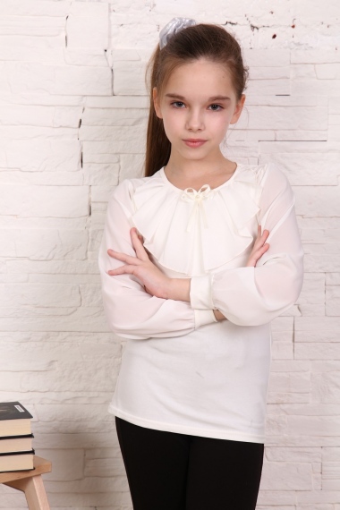 Миленушка блузка детская дл. рукав - экрю
