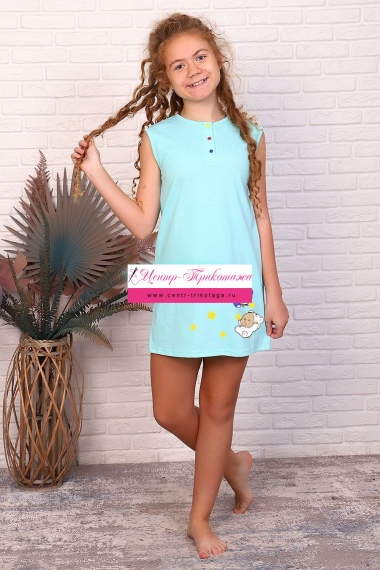 Сорочка детская - бирюза №Н-15207
