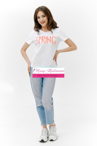 Футболка - белый+розовый №Н-8247